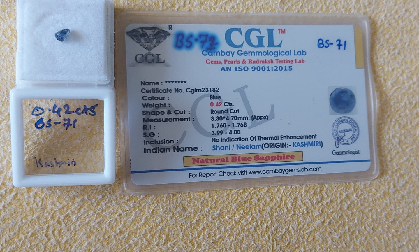 0.42 Carat Natural Blue Sapphire Stone