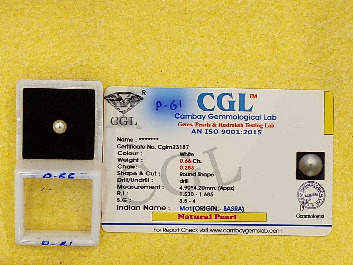 0.66 Carat Natural Pearl
