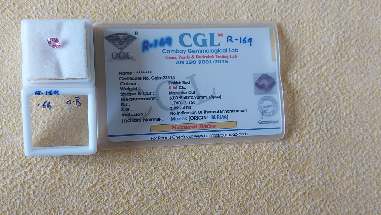 0.66 Carat Natural Old Ruby
