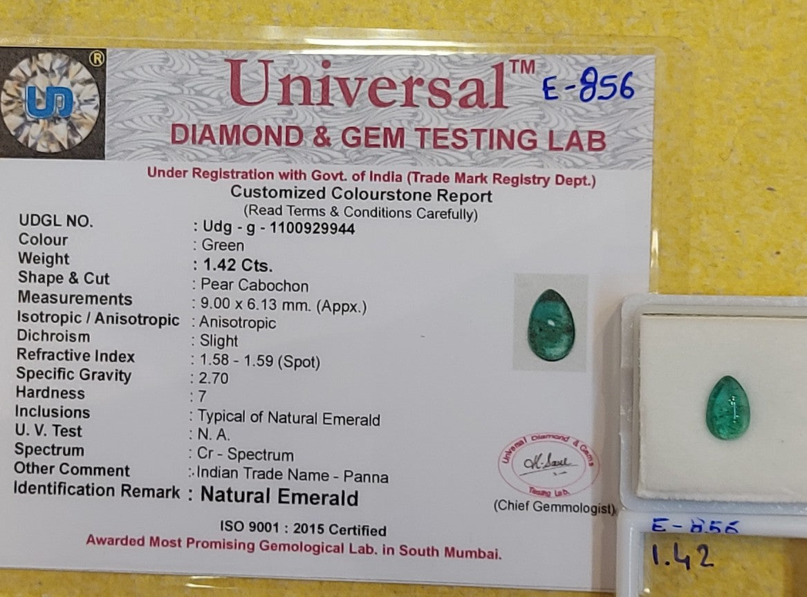 1.42 Carat Natural Emerald Stone