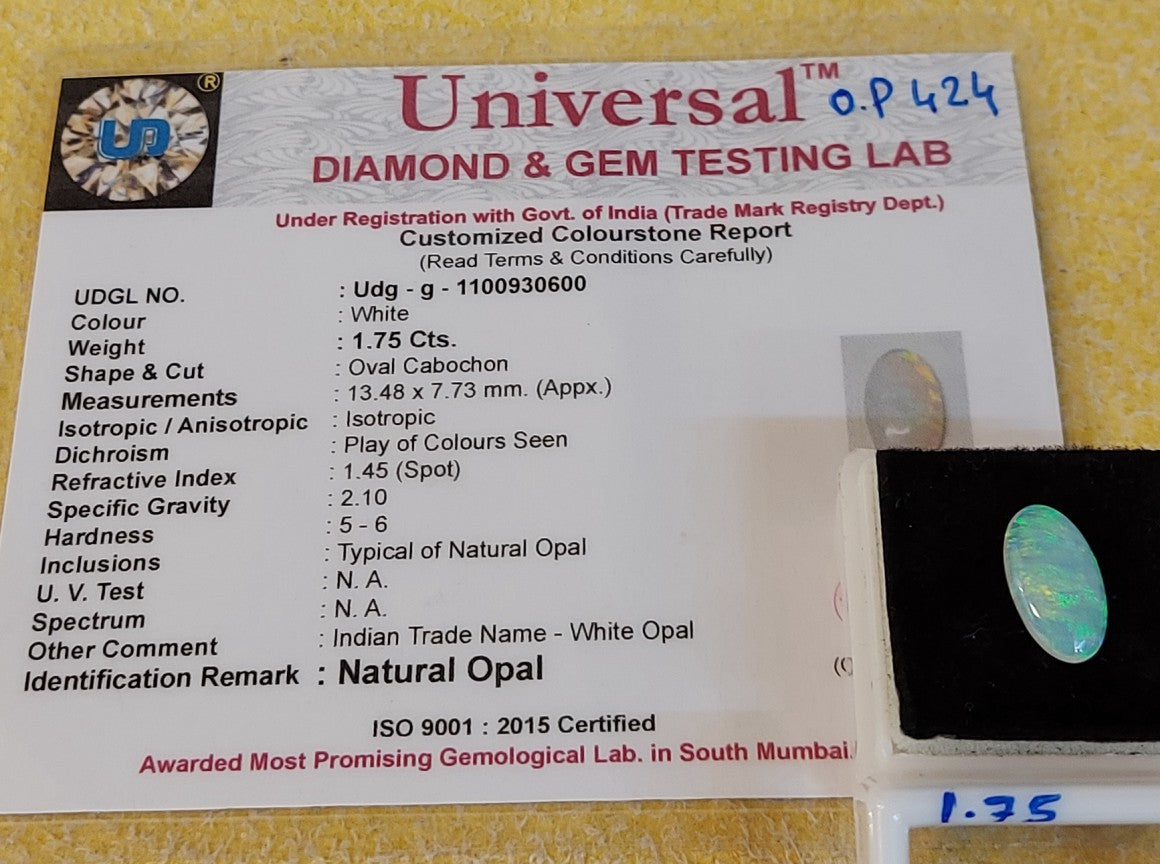 1.75 Carat Natural Opal Stone