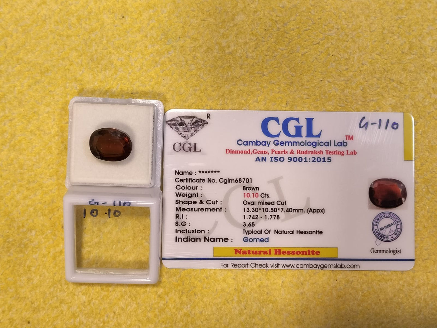 10.10 Carat Natural Garnet