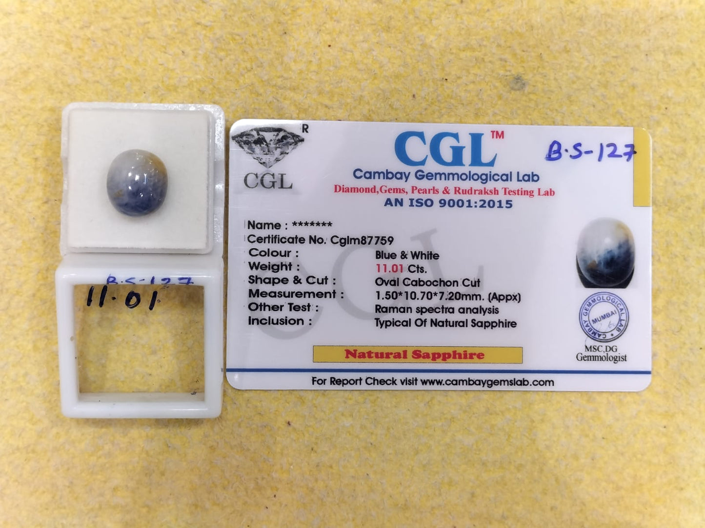 11.01 Carat Natural Blue Sapphire Stone