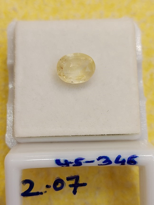2.07 Carat Natural Yellow Sapphire Stone