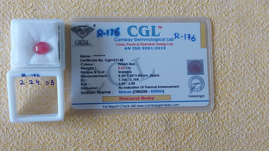 2.24 Carat Natural Old Ruby