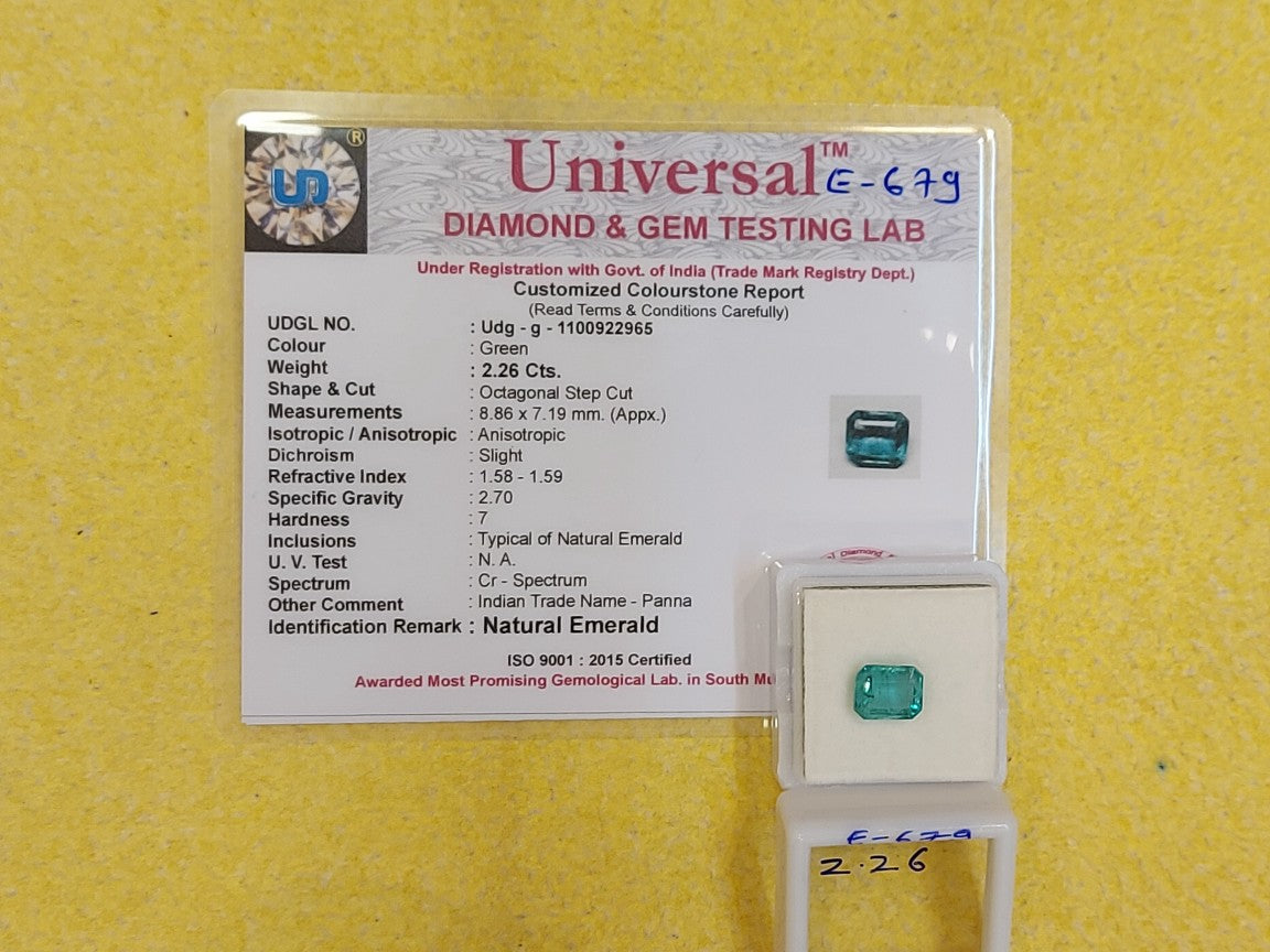 2.26 Carat Natural Emerald Stone