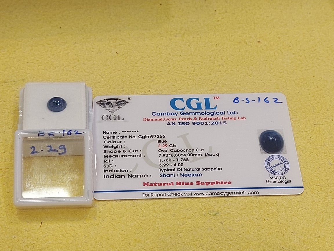 2.29 Carat Natural Blue Sapphire Stone