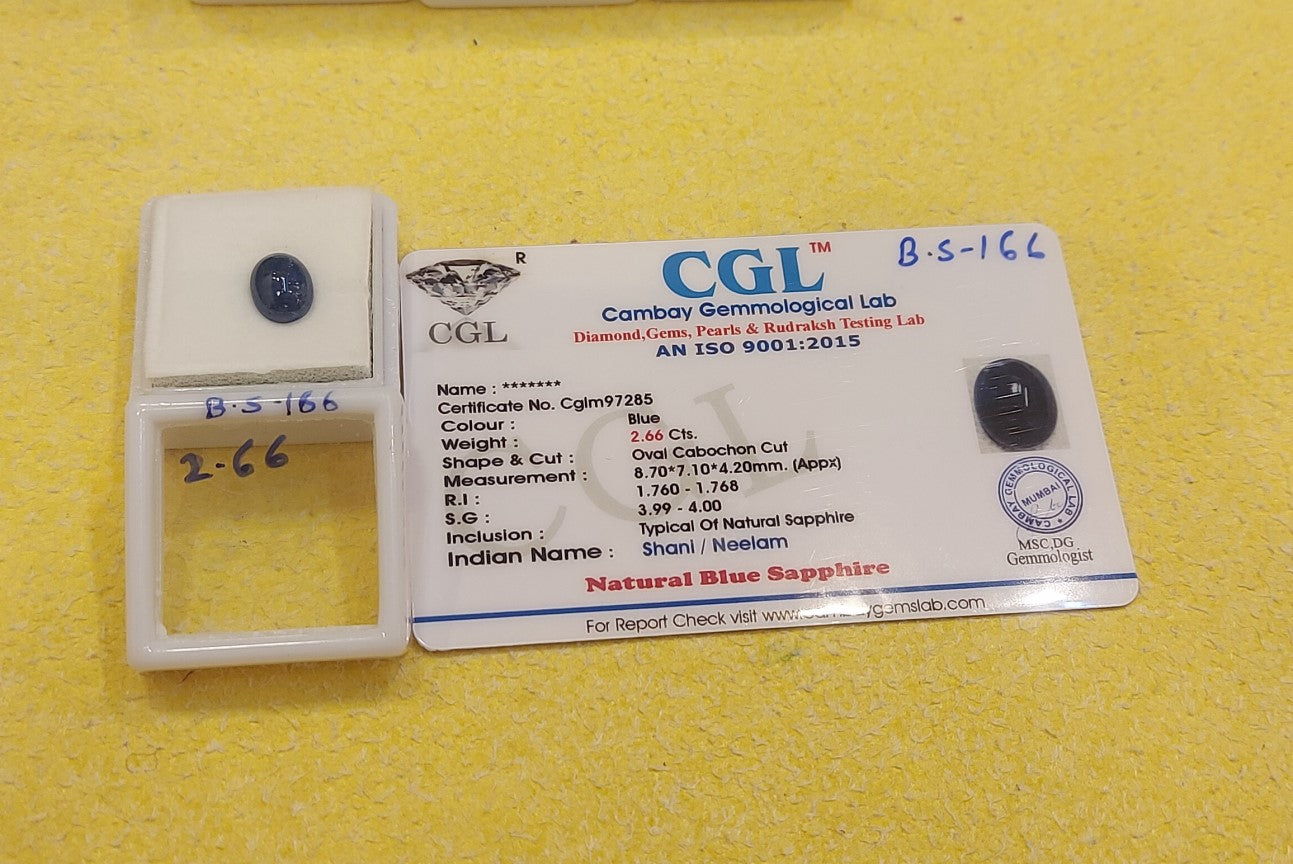 2.66 Carat Natural Blue Sapphire Stone