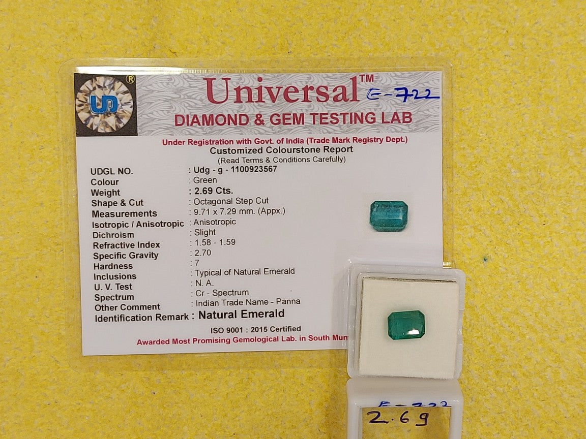 2.69 Carat Natural Emerald Stone
