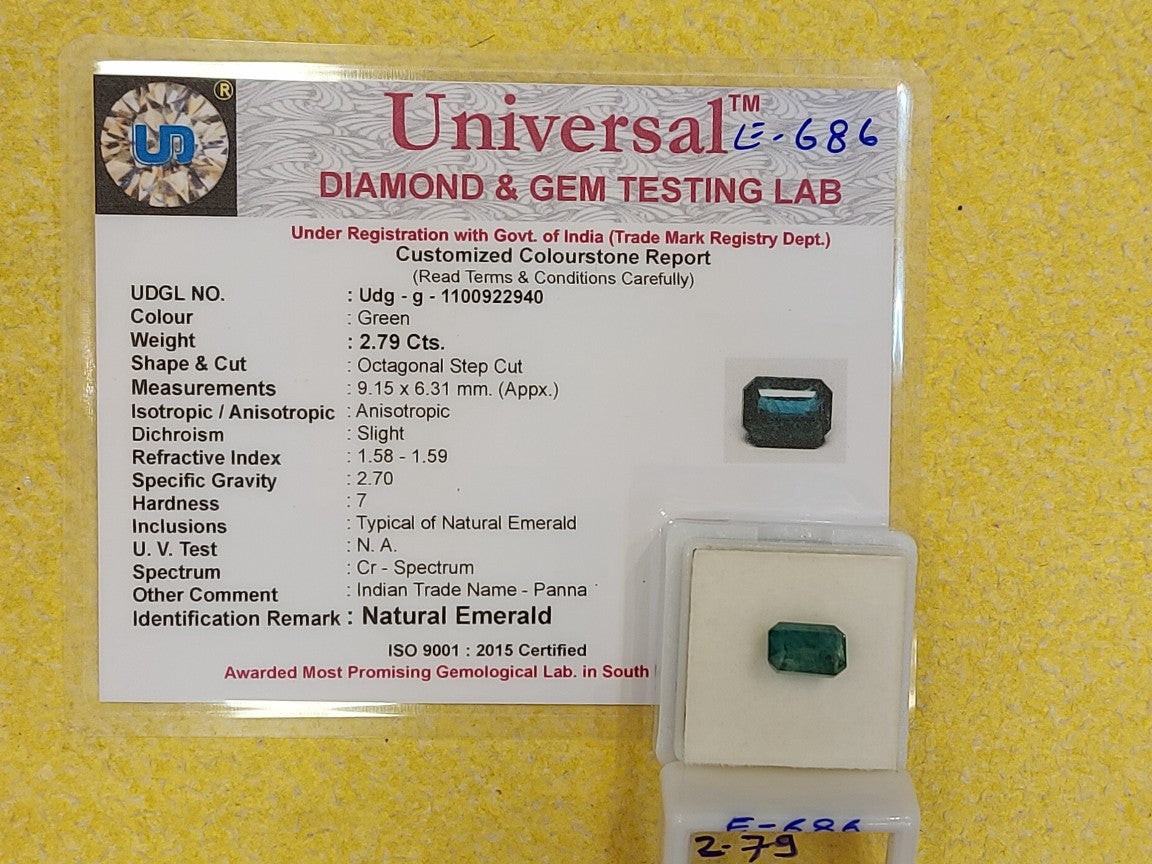 2.79 Carat Natural Emerald Stone