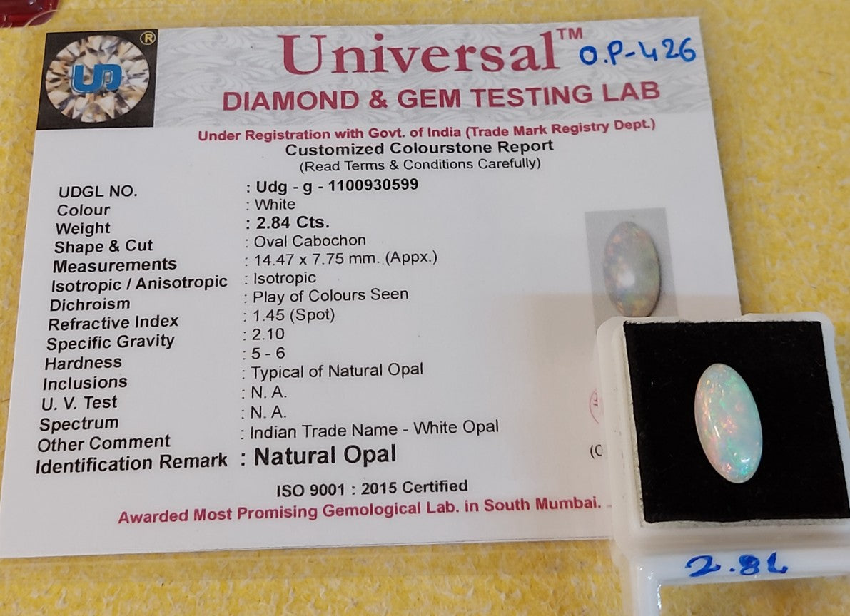2.84 Carat Natural Opal Stone