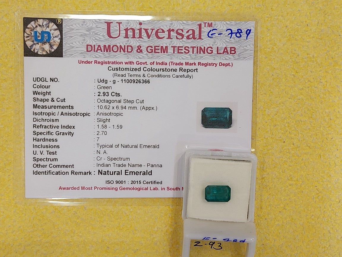 2.93 Carat Natural Emerald Stone