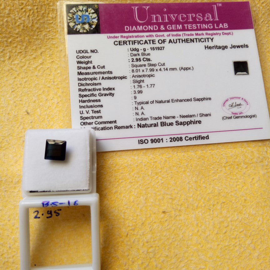 2.95 Carat Natural Blue Sapphire Stone