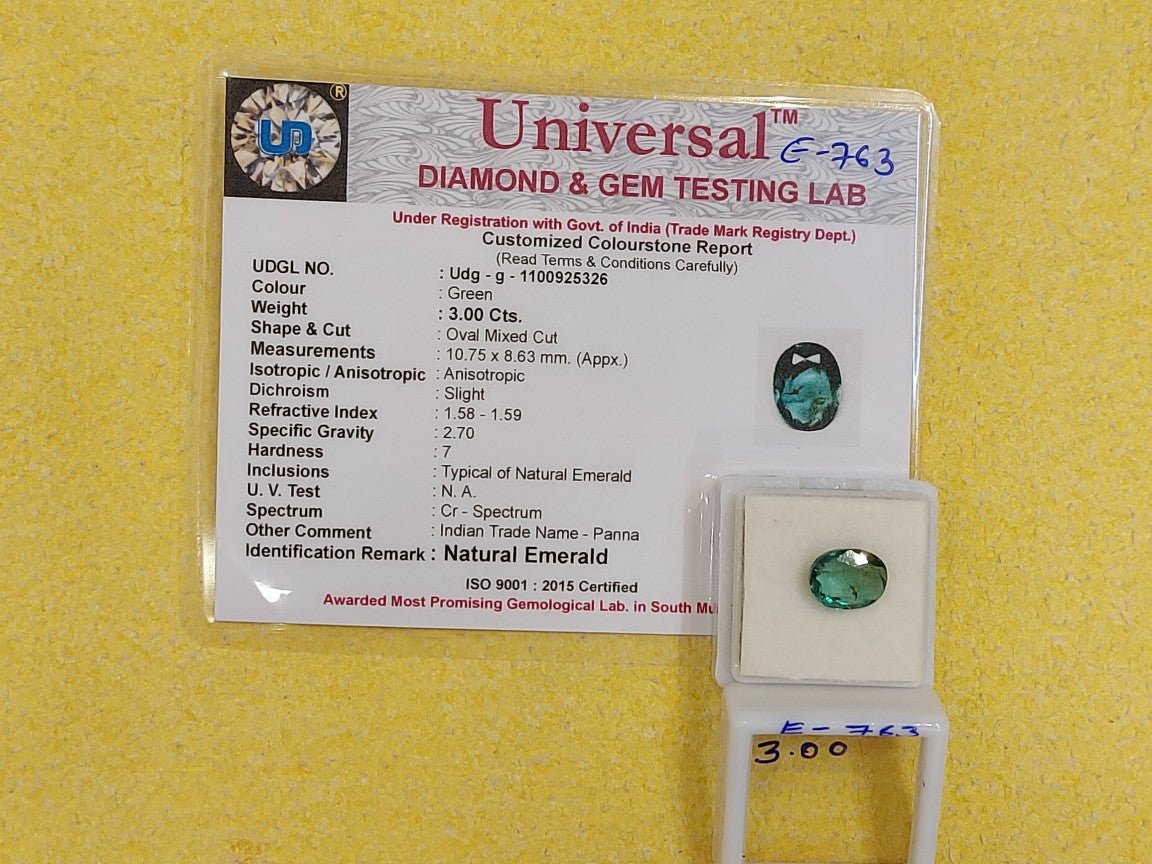 3.00 Carat Natural Emerald Stone