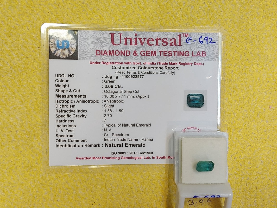 3.06 Carat Natural Emerald Stone