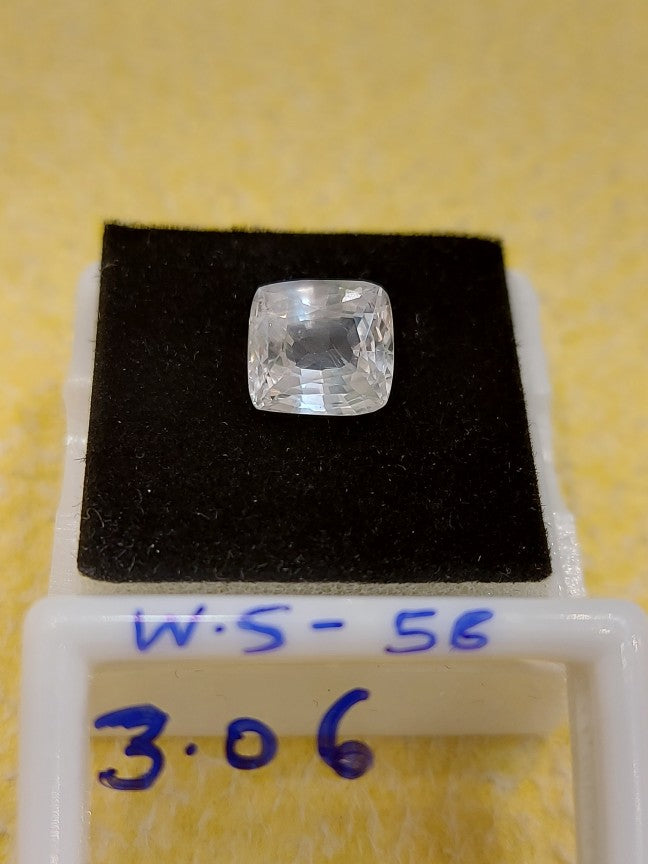 3.06 Carat Natural White Sapphire Stone