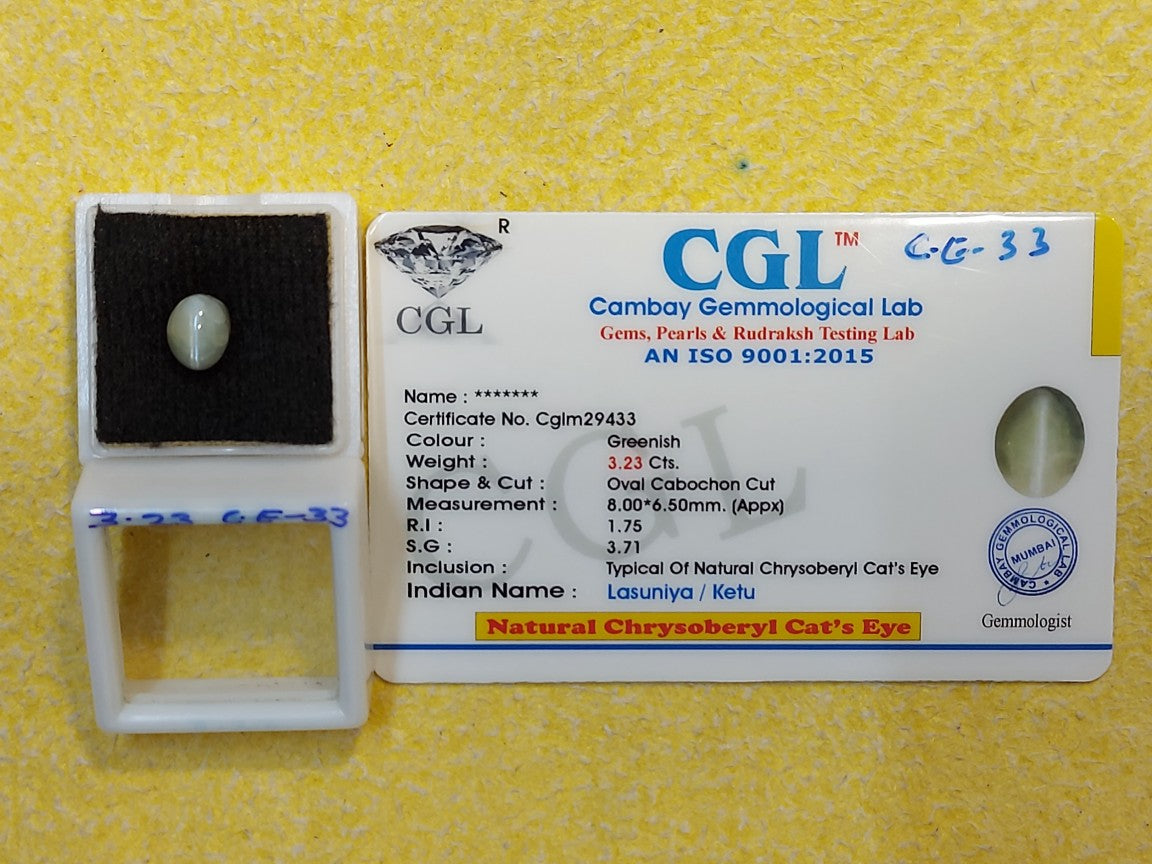 3.23 Carat Natural Cats Eye Stone