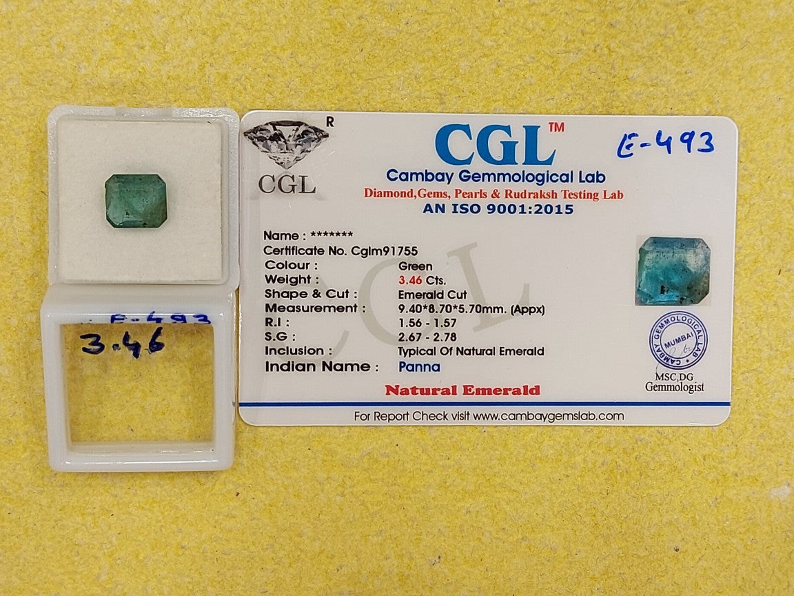 3.46 Carat Natural Emerald Stone