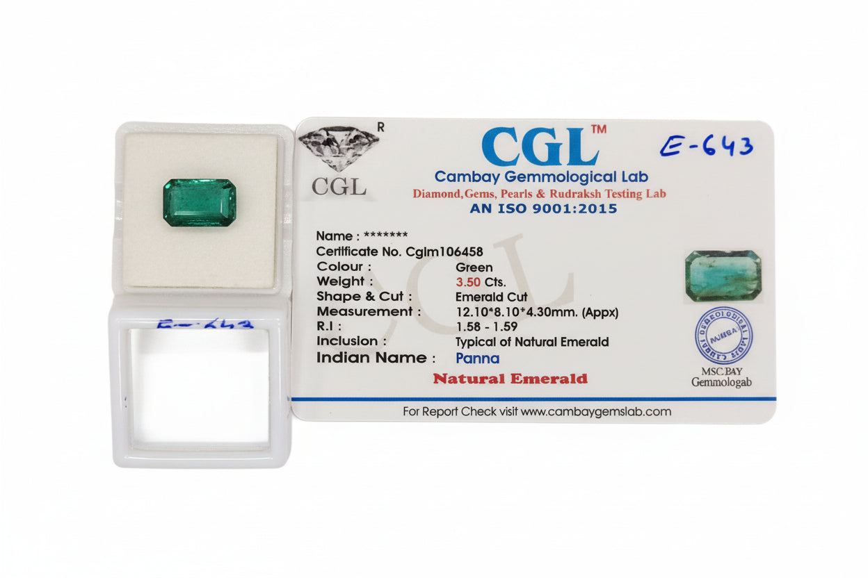 3.50 Carat Natural Emerald Stone