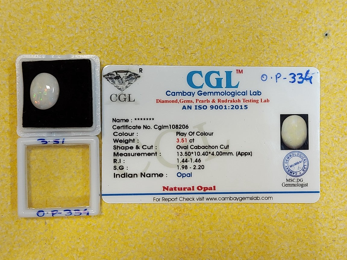 3.51 Carat Natural Opal Stone