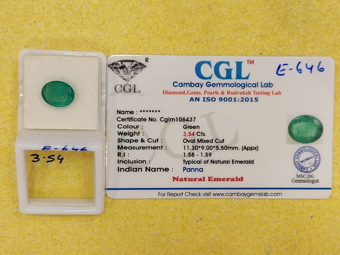 3.54 Carat Natural Emerald Stone