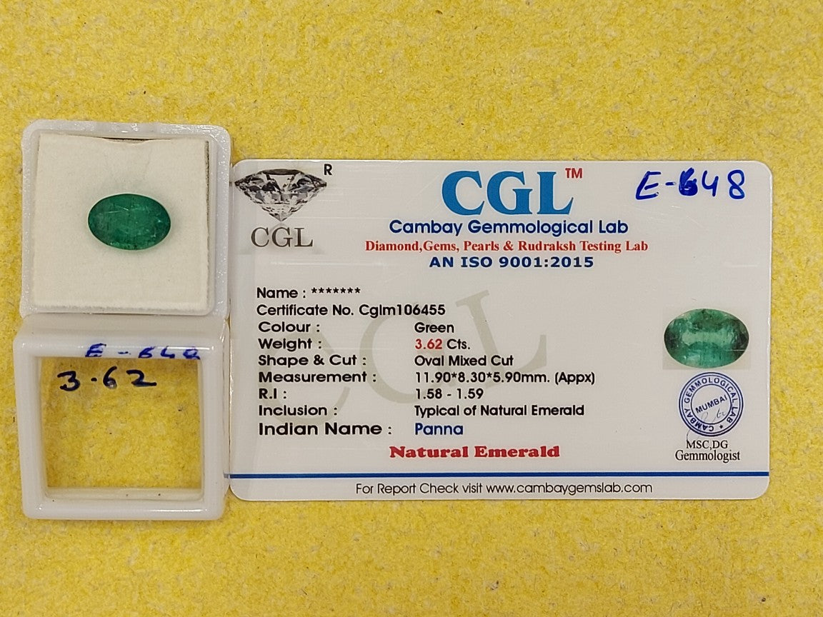 3.62 Carat Natural Emerald Stone