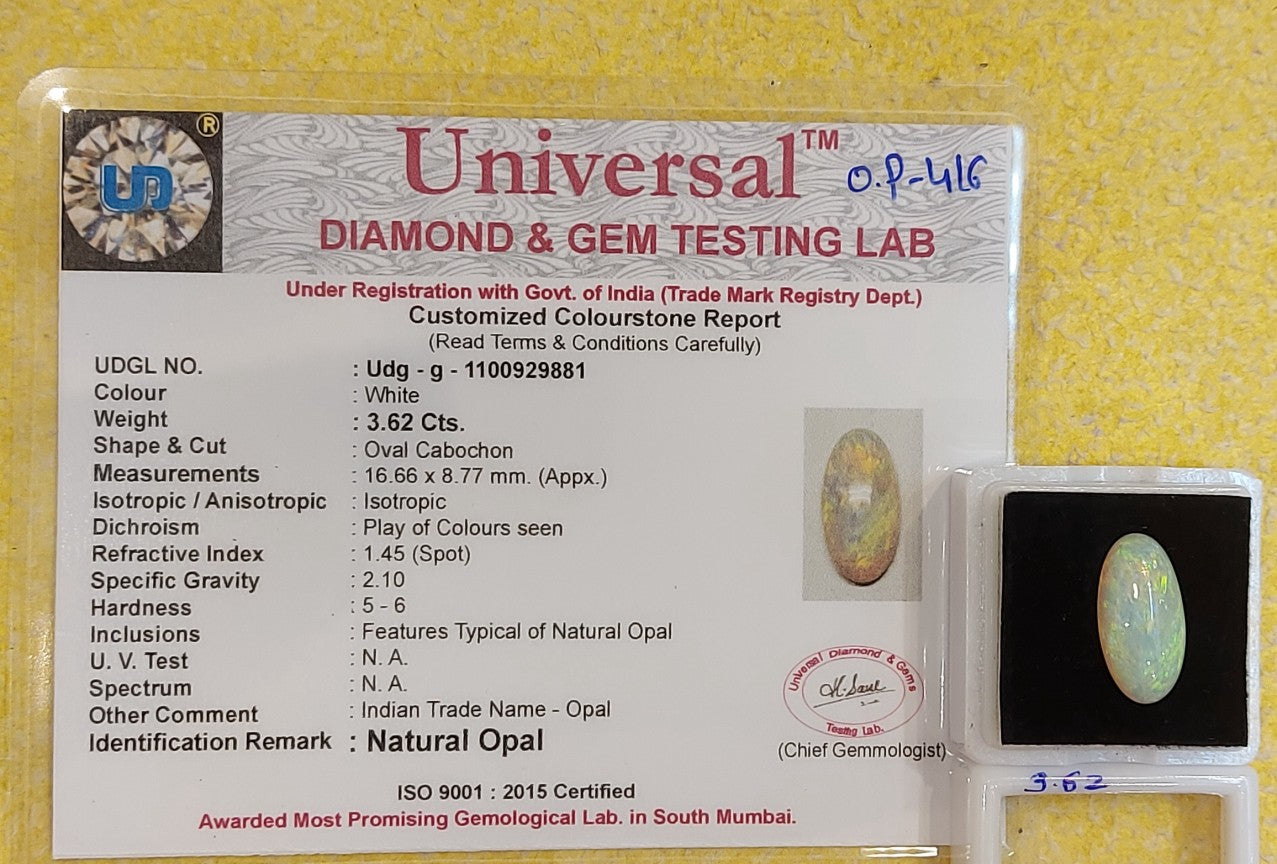 3.62 Carat Natural Opal Stone