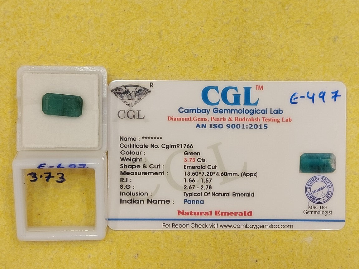3.73 Carat Natural Emerald Stone