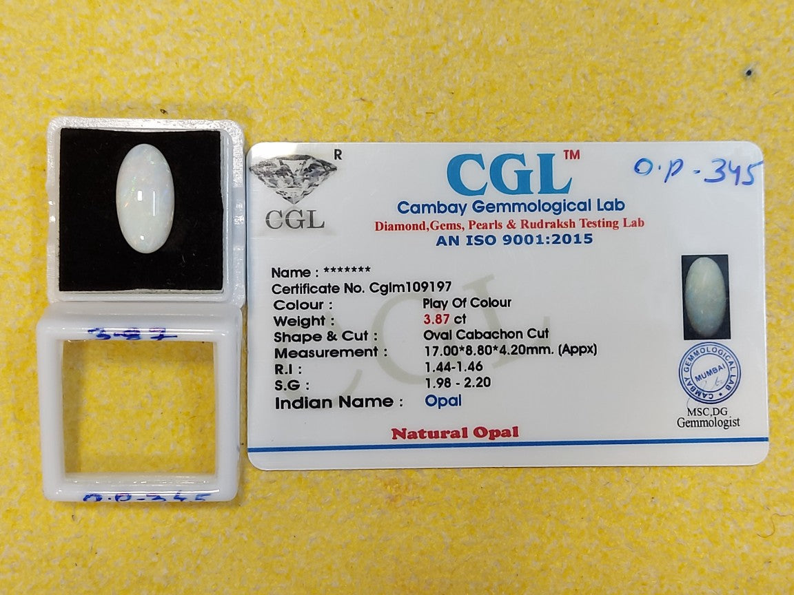 3.87 Carat Natural Opal Stone