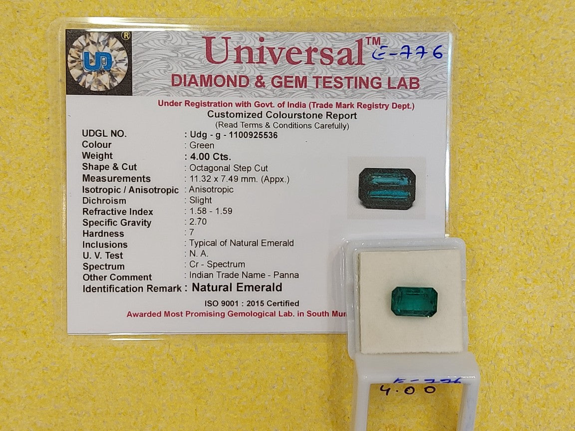 4.00 Carat Natural Emerald Stone