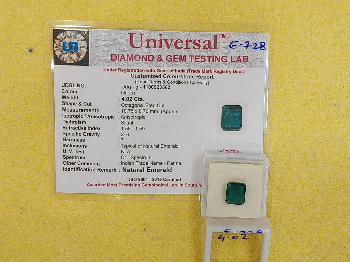 4.02 Carat Natural Emerald Stone