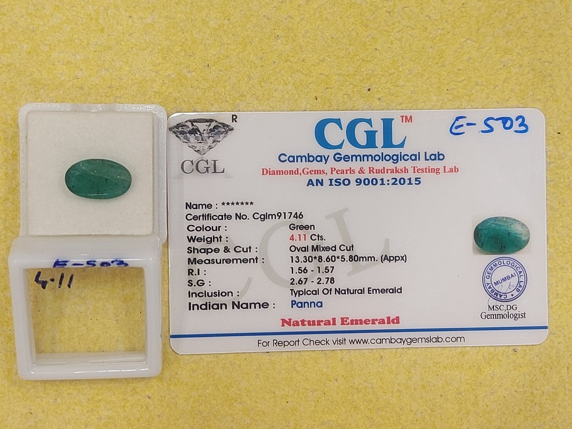 4.11 Carat Natural Emerald Stone