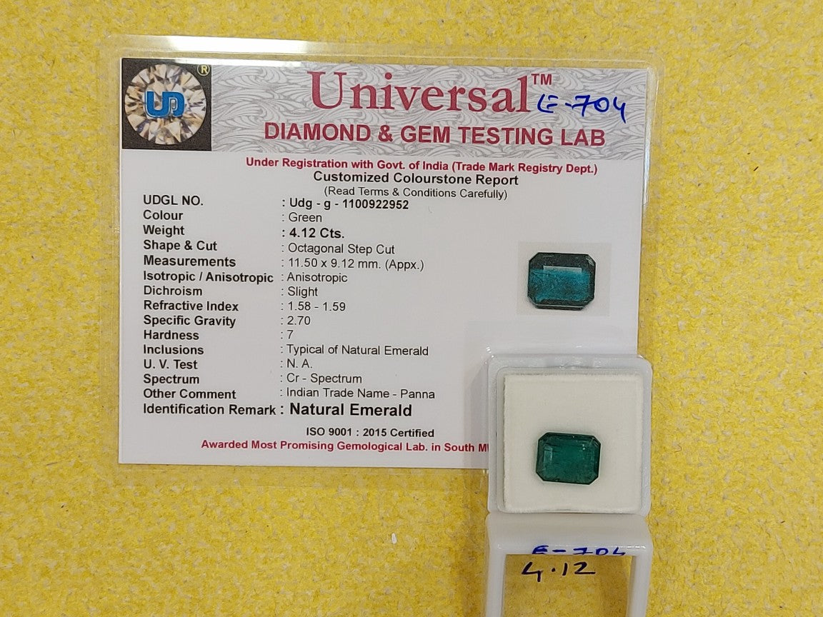 4.12 Carat Natural Emerald Stone