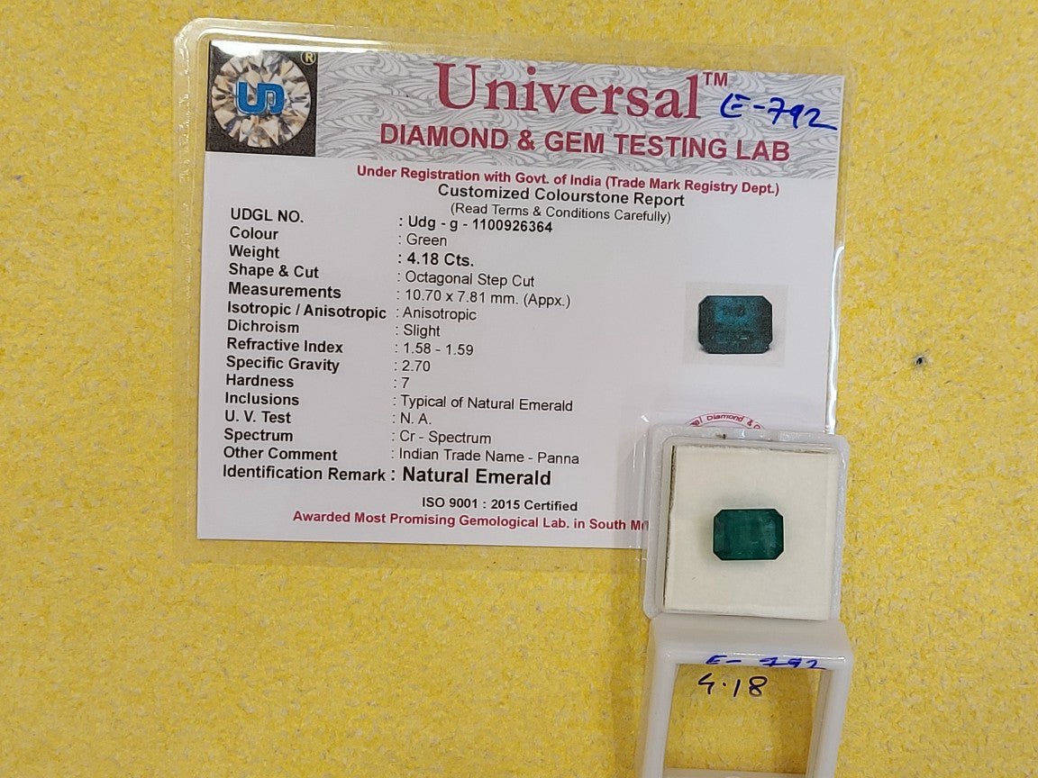4.18 Carat Natural Emerald Stone