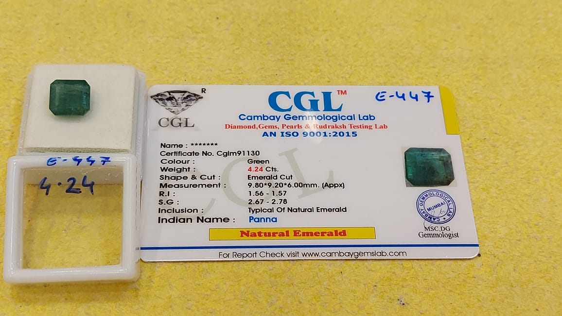 4.24 Carat Natural Emerald Stone