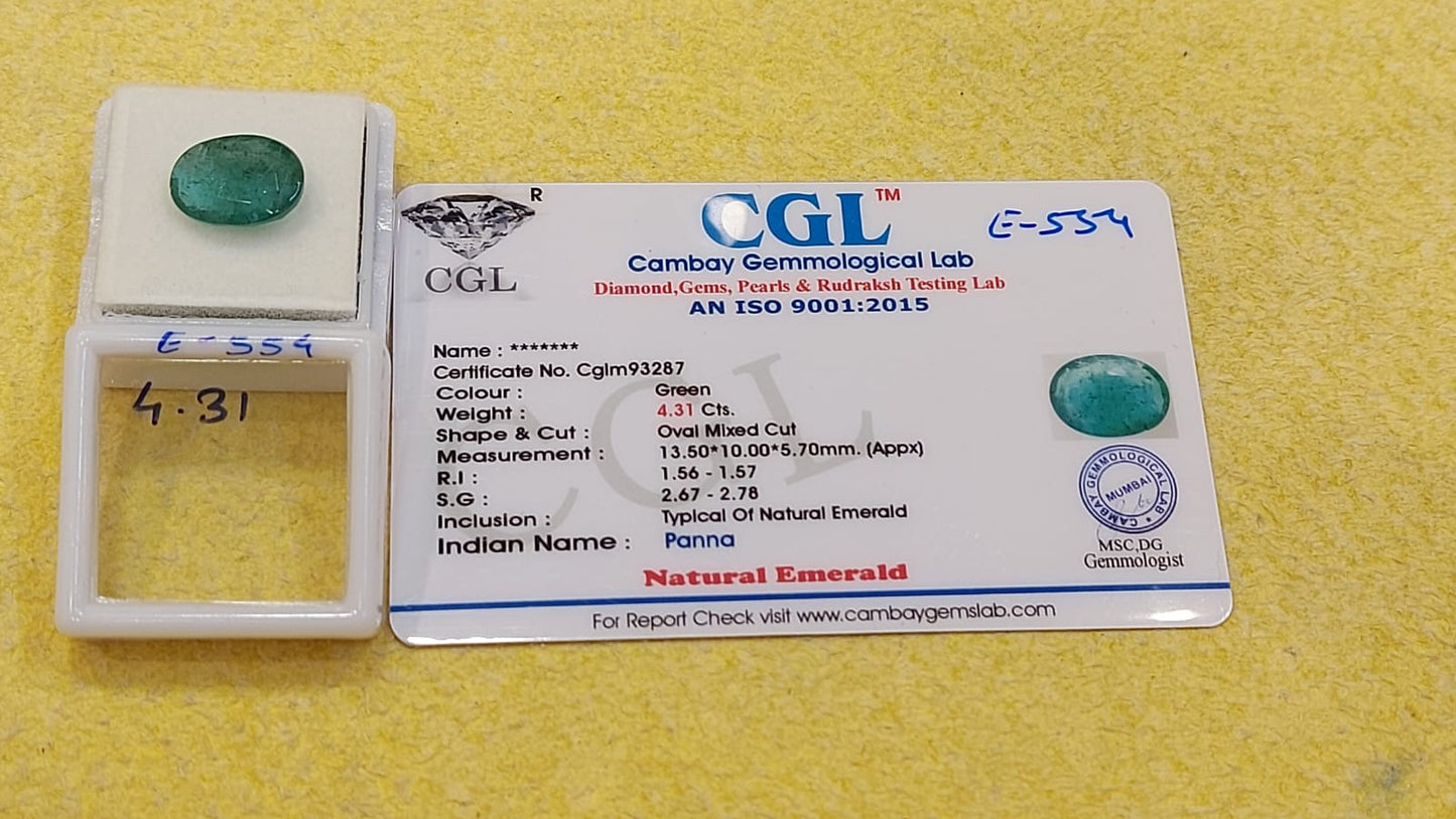 4.31 Carat Natural Emerald Stone