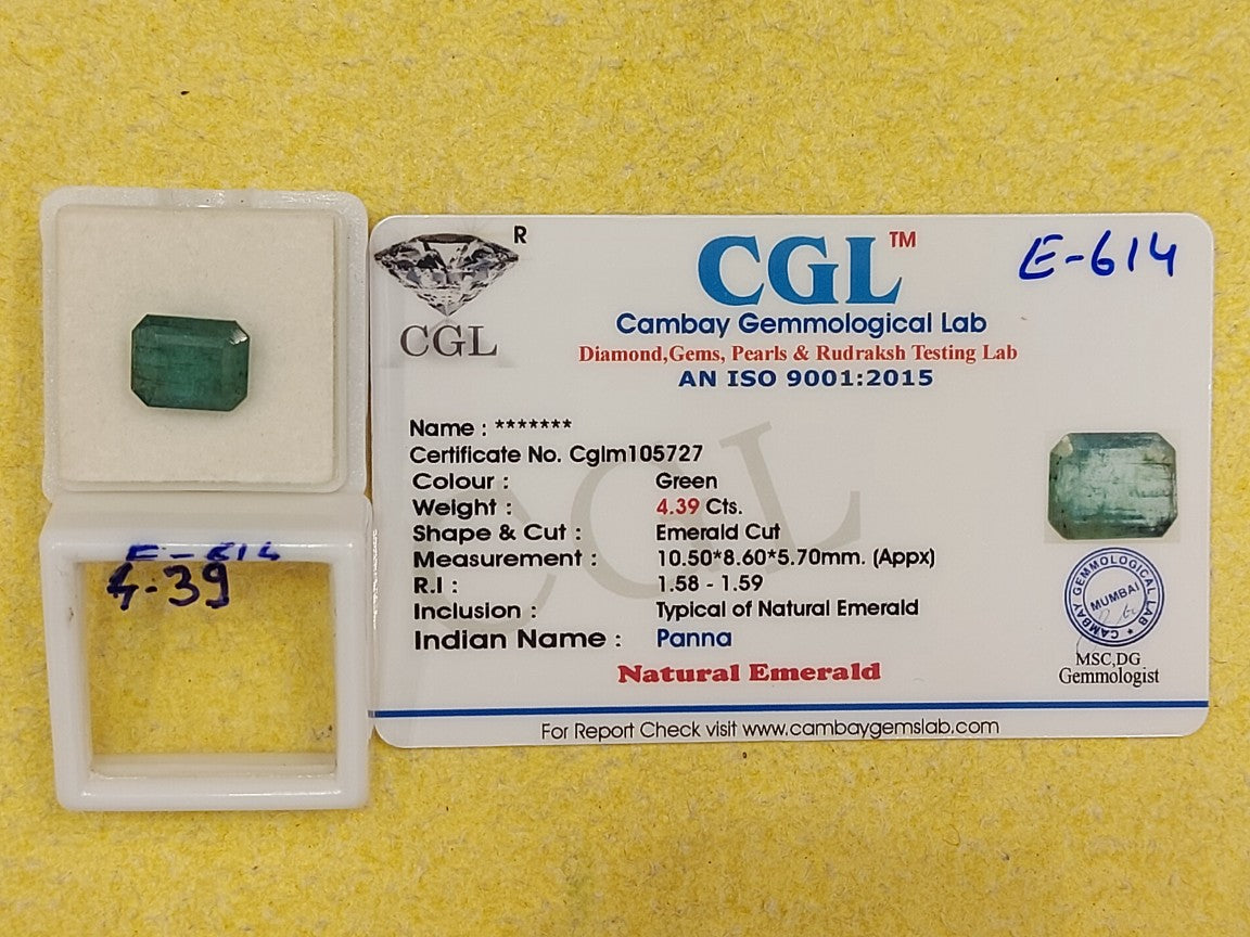 4.39 Carat Natural Emerald Stone