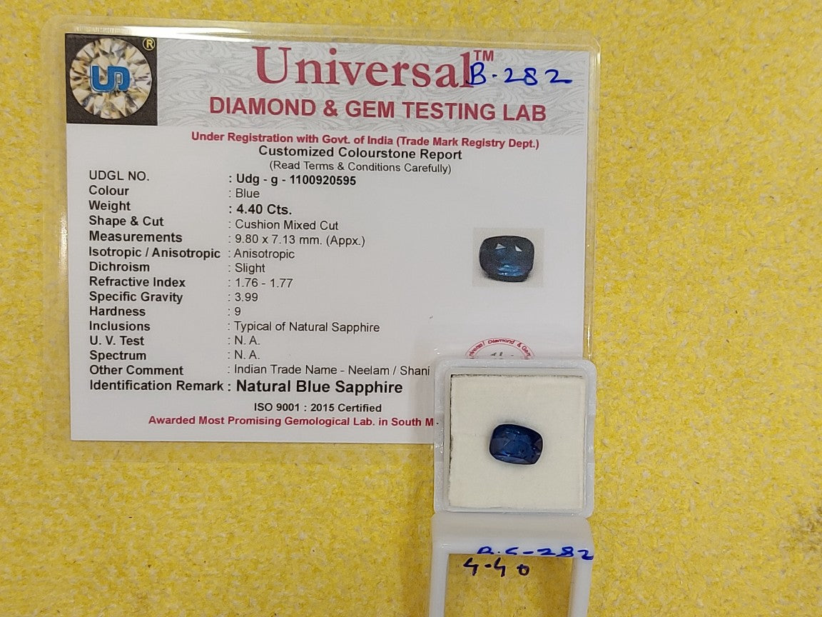 4.40 Carat Natural Blue Sapphire Stone