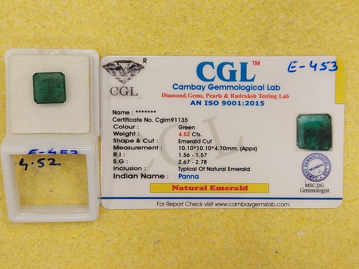 4.52 Carat Natural Emerald Stone