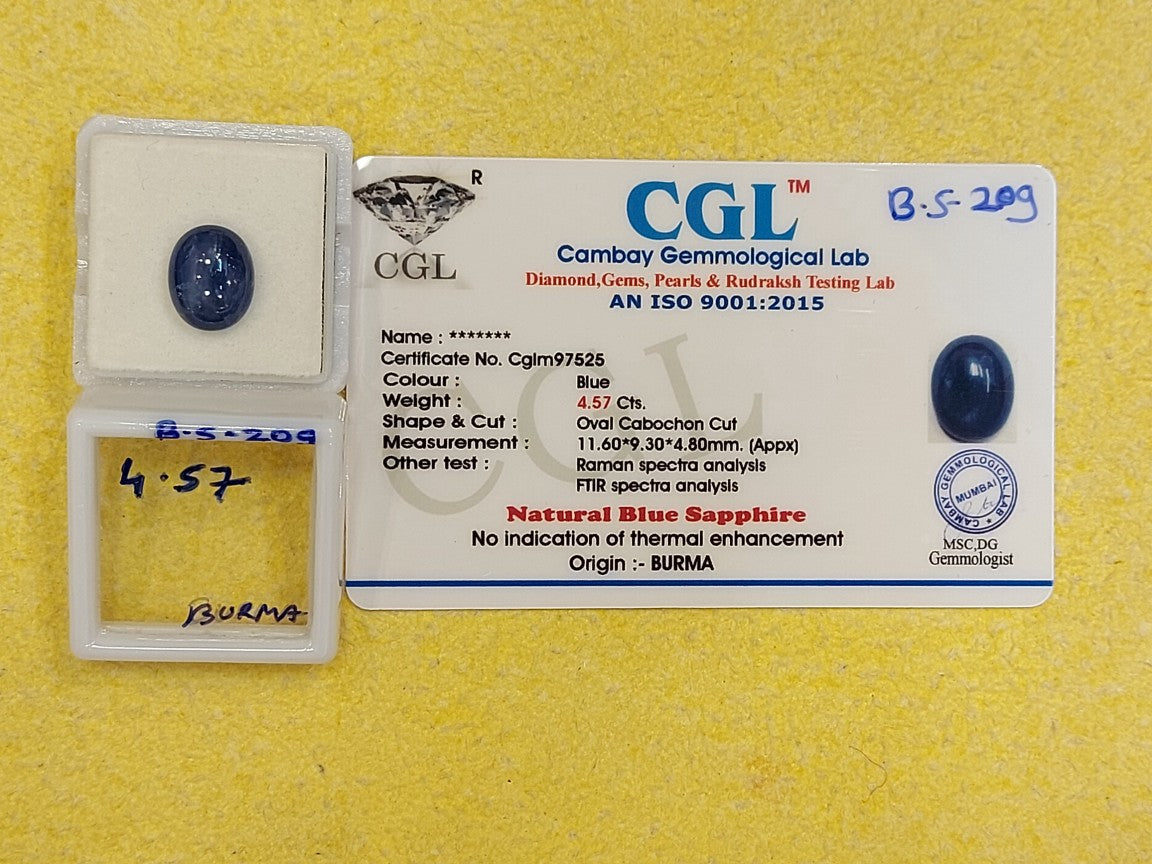 4.57 Carat Natural Blue Sapphire Stone