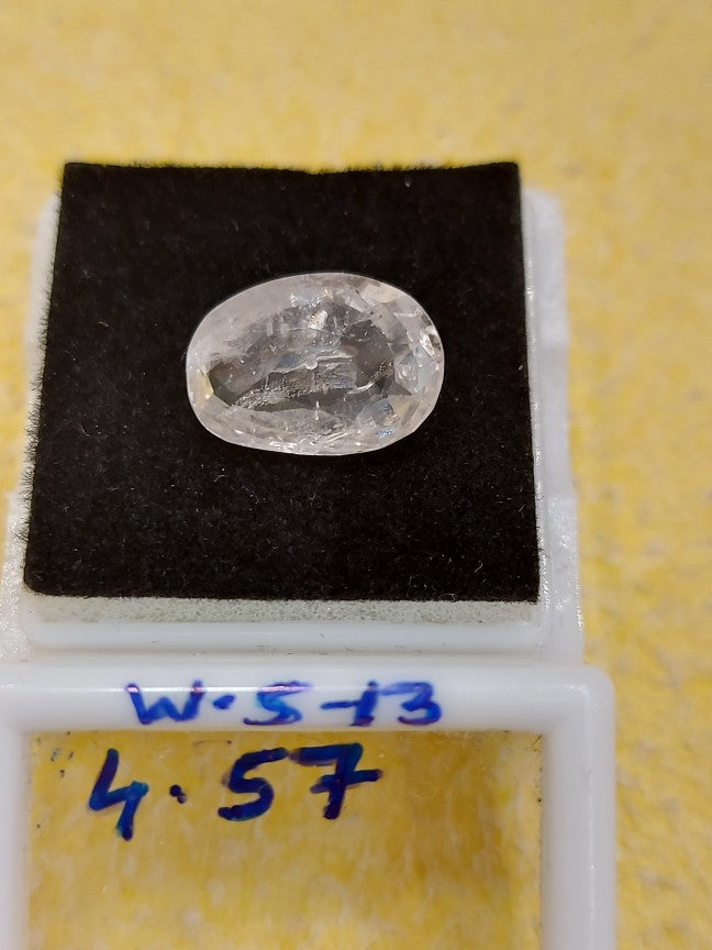 4.57 Carat Natural White Sapphire Stone