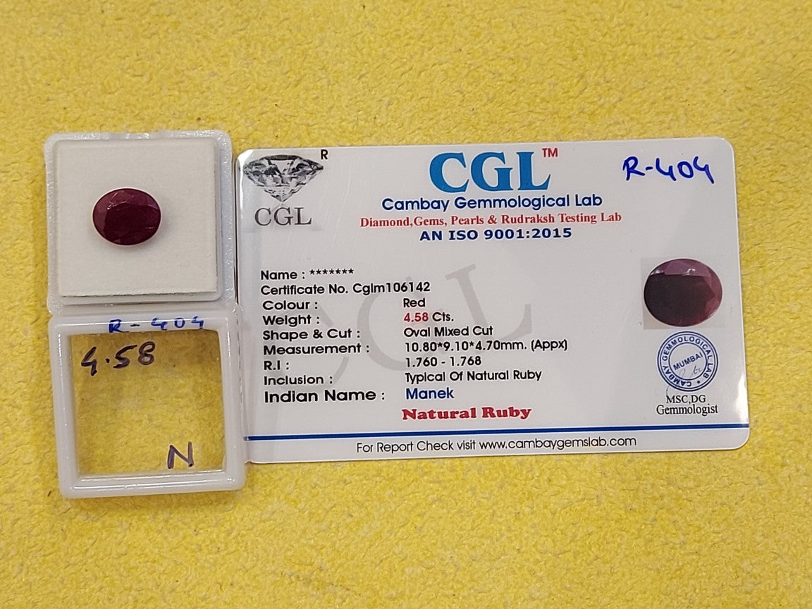 4.58 Carat Natural Old Ruby