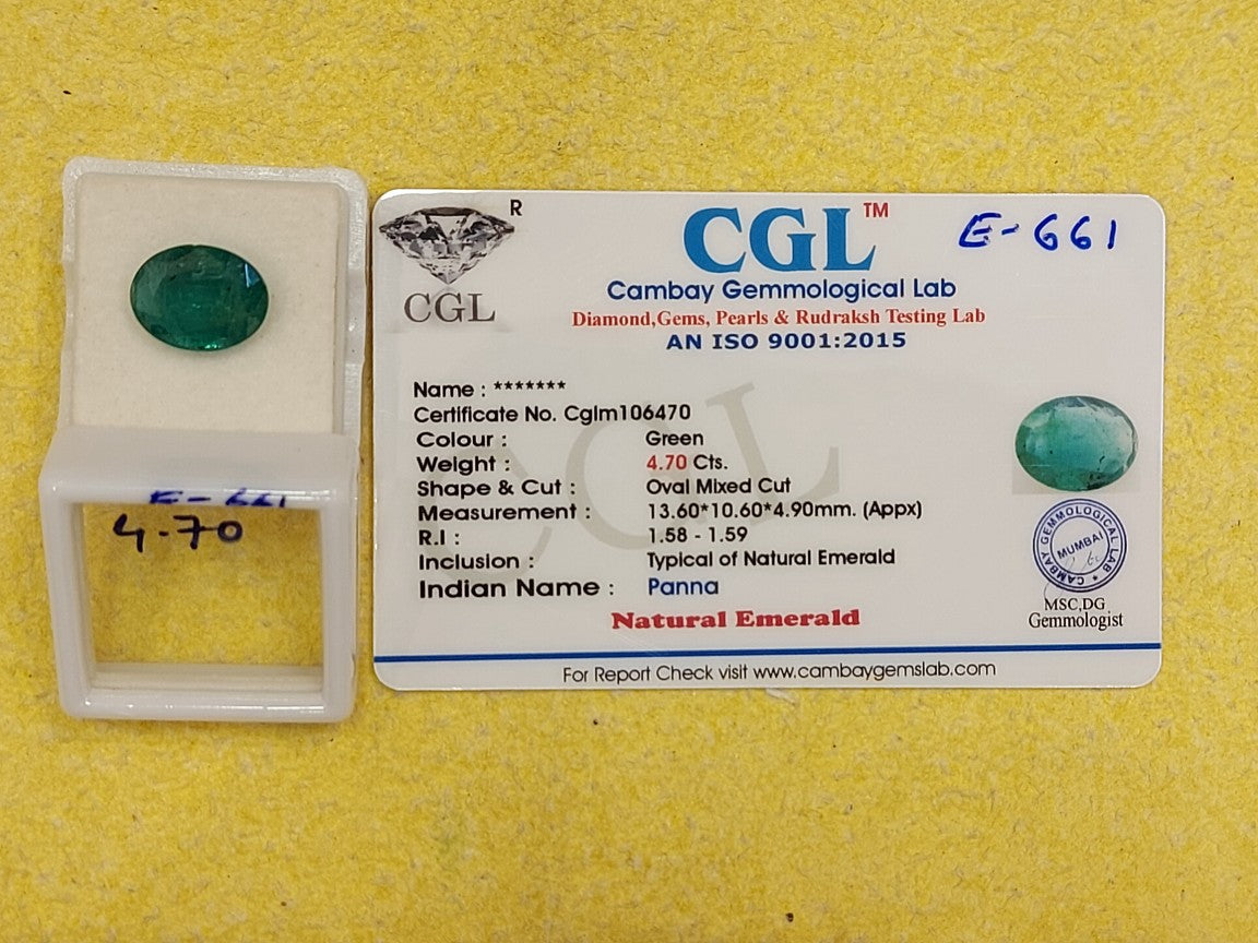 4.70 Carat Natural Emerald Stone