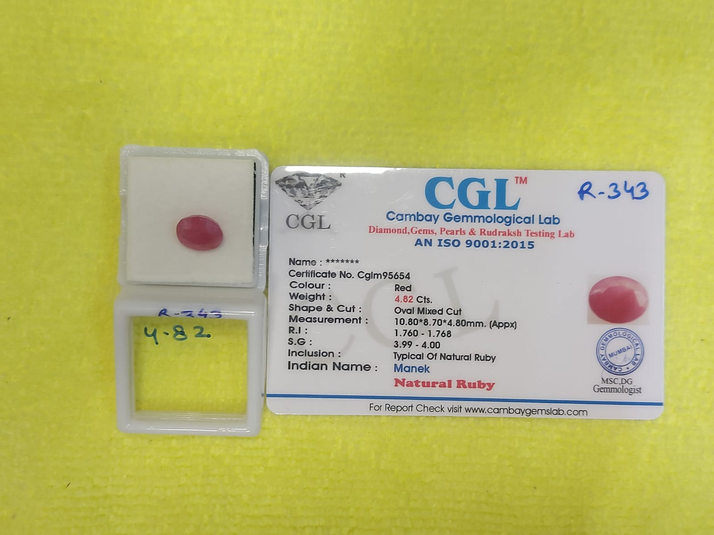 4.82 Carat Natural Old Ruby