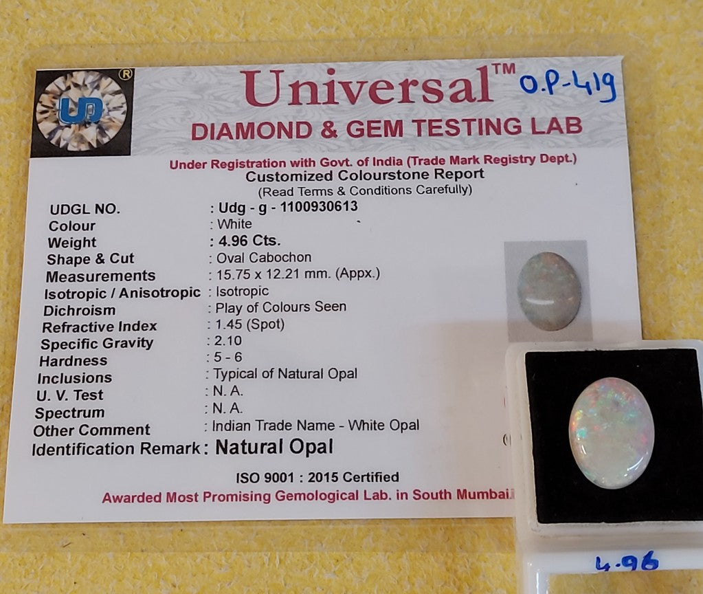 4.96 Carat Natural Opal Gemstone