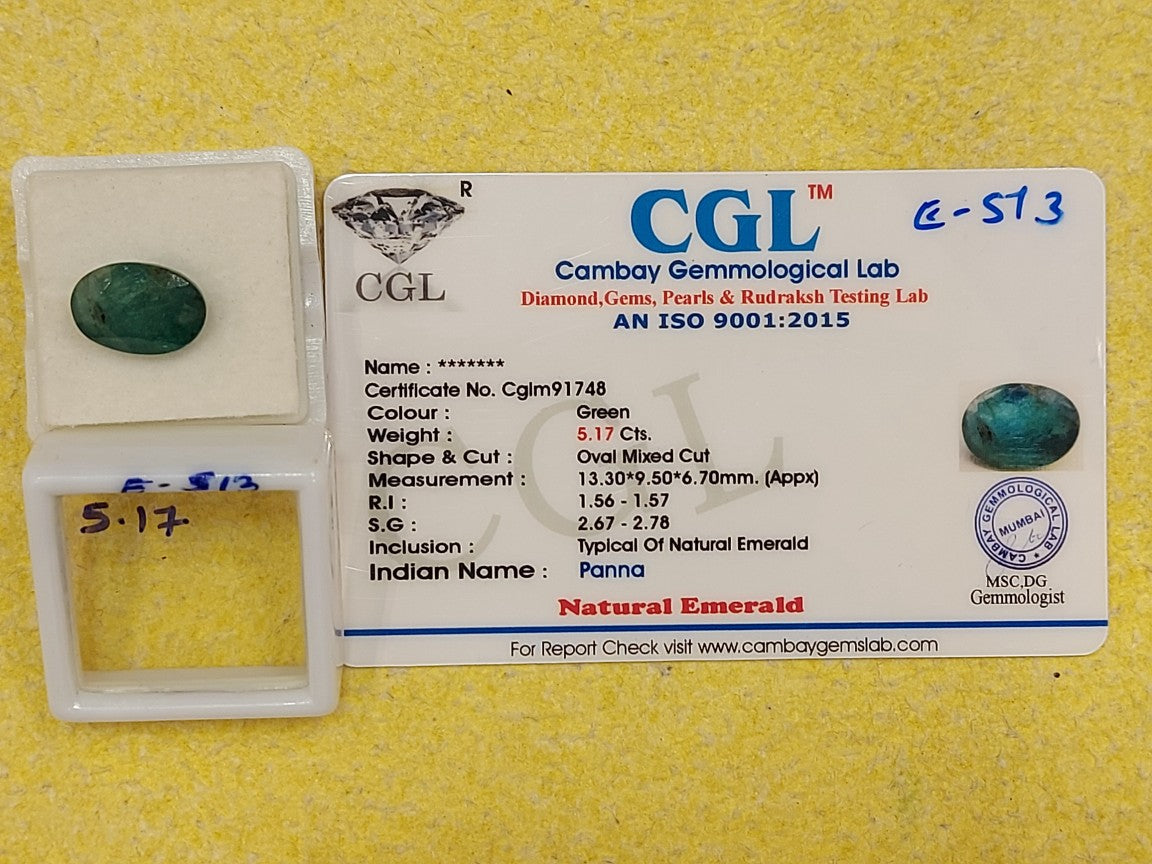 5.17 Carat Natural Emerald Stone