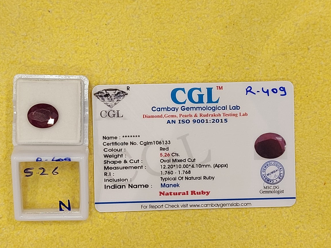 5.26 Carat Natural Old Ruby