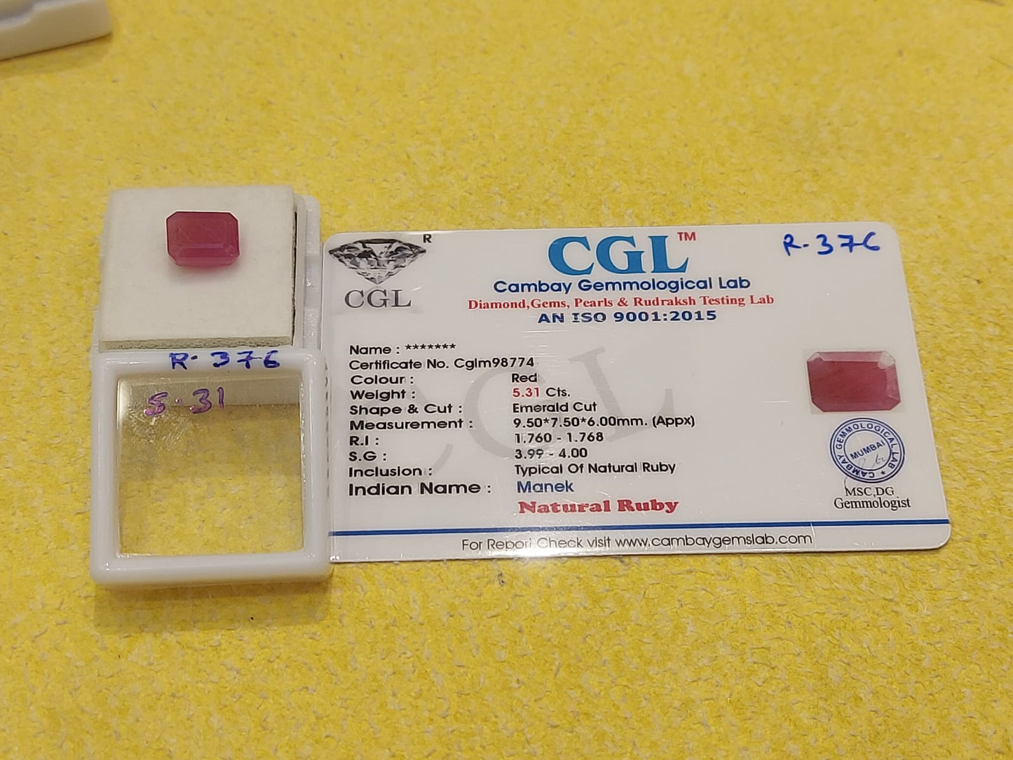 5.31 Carat Natural Ruby