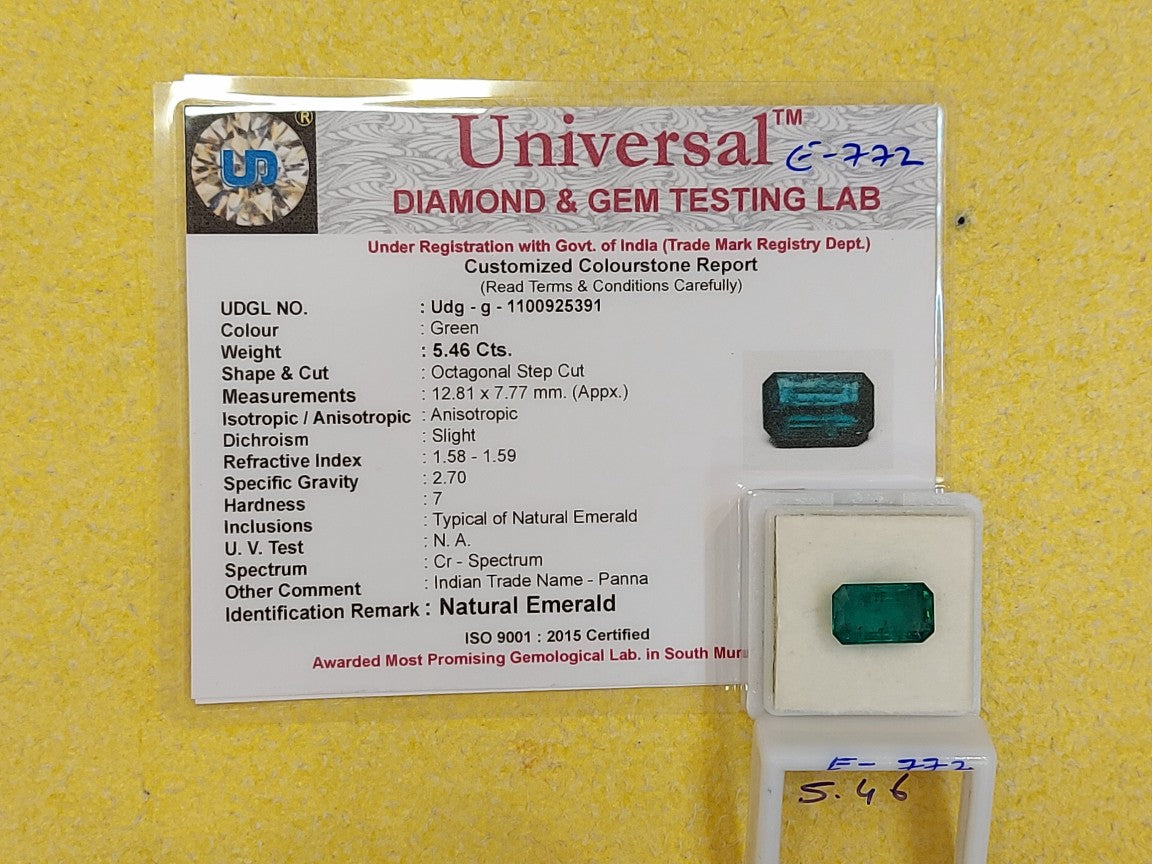 5.46 Carat Natural Emerald Stone