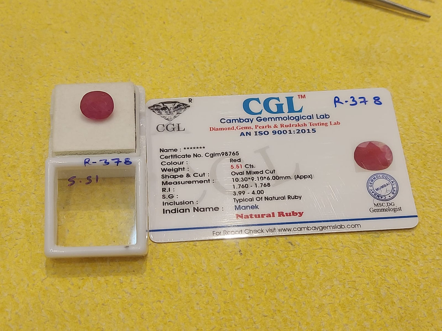 5.51 Carat Natural Ruby